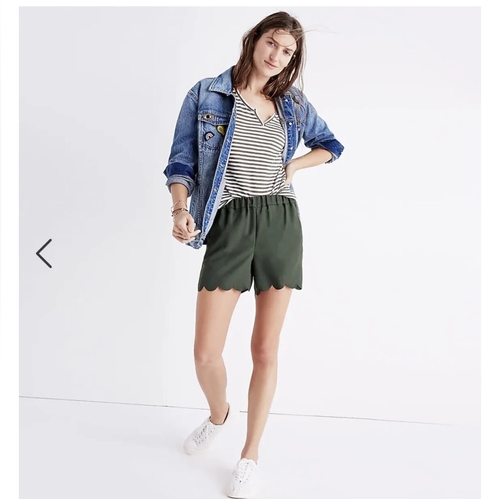 Madewell Scalloped Hem Pull On Shorts